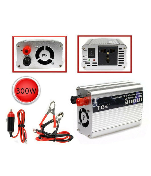Inverter Potenza 300 Watt Effettivi Convertitore Da 12v A 220v Trasformatore         