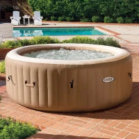 28426EX - Pure Spa Bubble Massage 196X71Cm 4 Posti Con Pompa, Riscaldatore, Sistema Purificazione Acqua