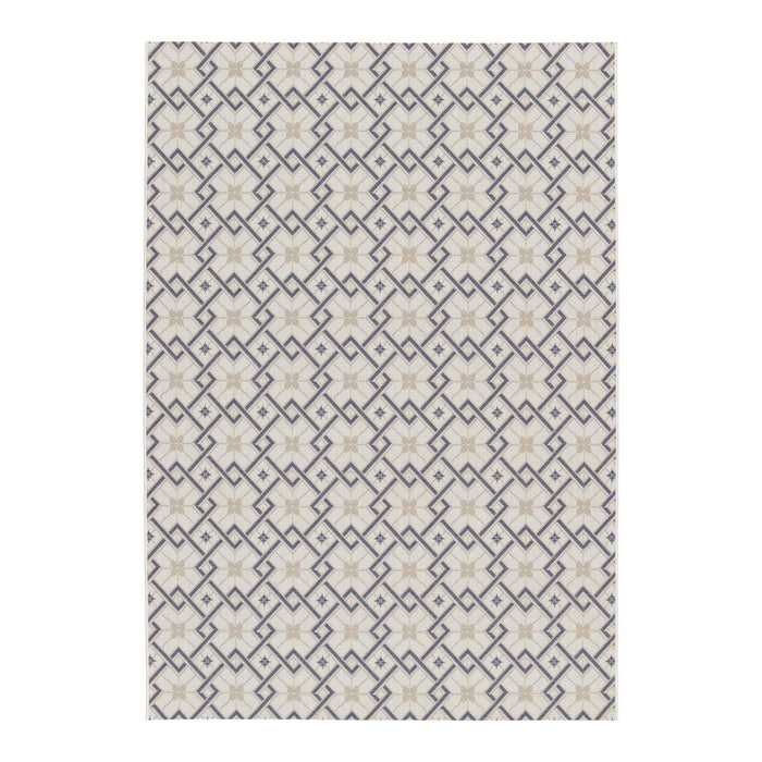 Tappeto da interni/esterni vintage crema beige blu