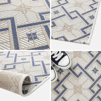 Tappeto da interni/esterni vintage crema beige blu
