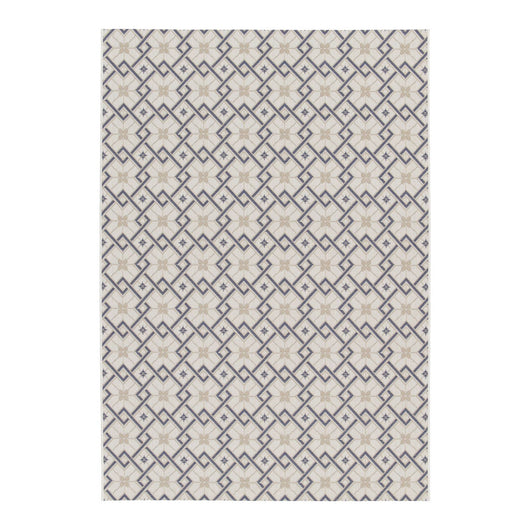 Tappeto da interni/esterni vintage crema beige blu