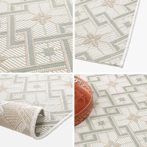 Tappeto vintage per interni/esterni crema beige verde