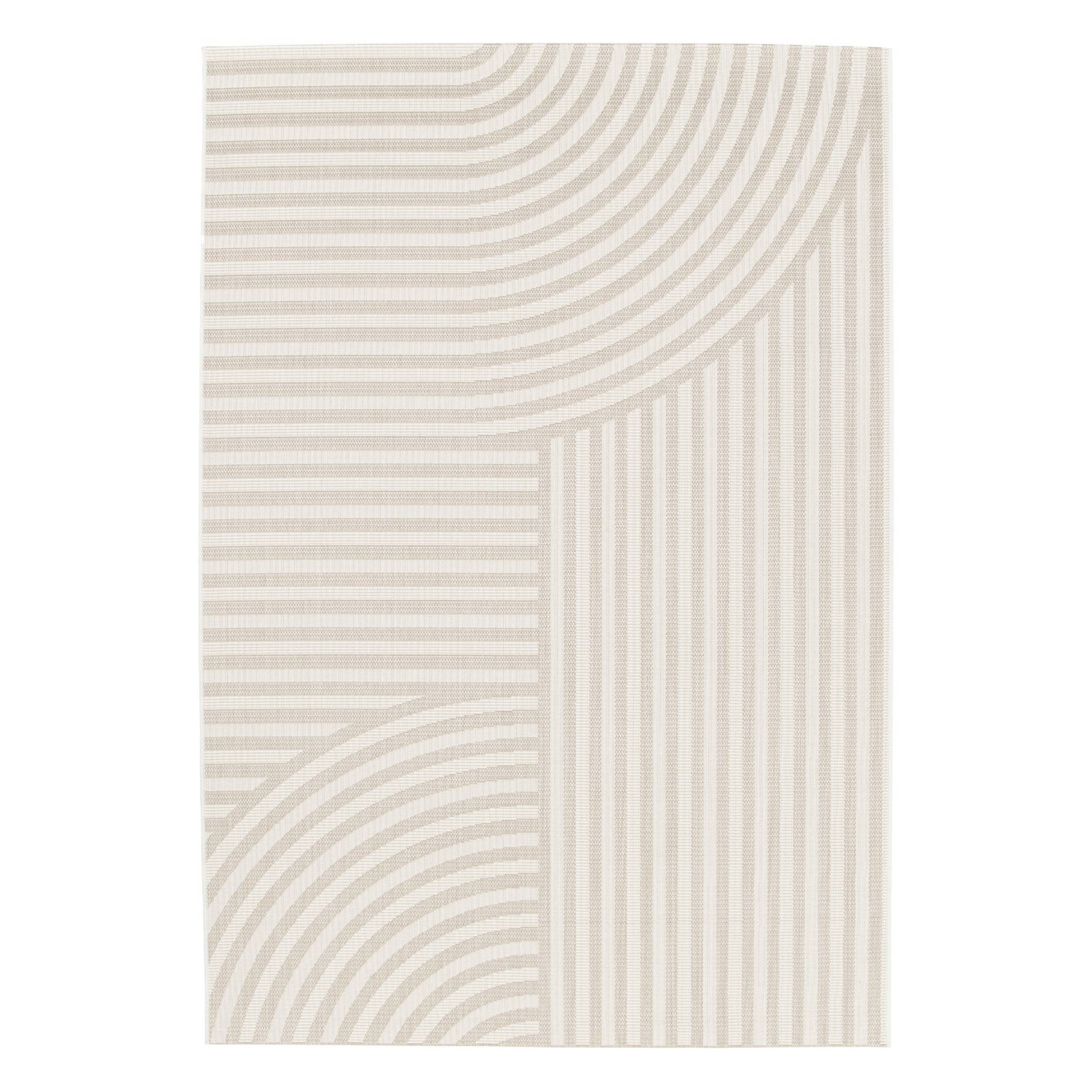 Tappeto per interni/esterni, motivo ad arco beige, poliestere