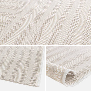 Tappeto per interni/esterni, motivo ad arco beige, poliestere