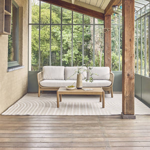 Tappeto per interni/esterni, motivo ad arco beige, poliestere