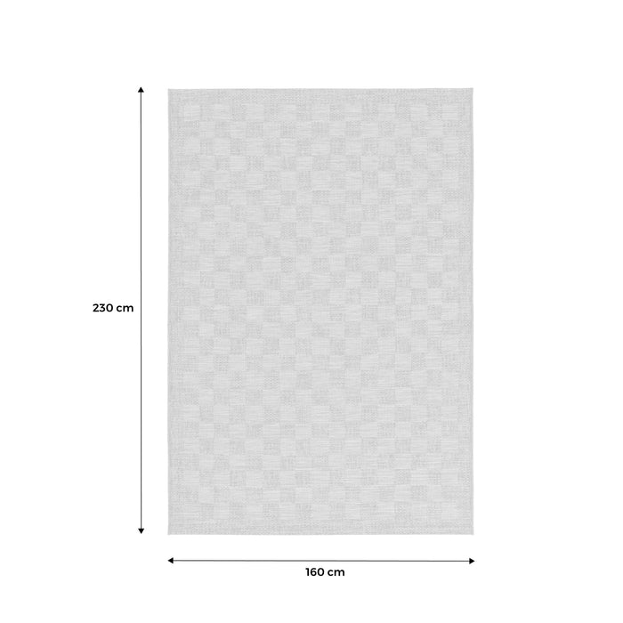 Tappeto effetto juta per interni/esterni con motivo a scacchiera