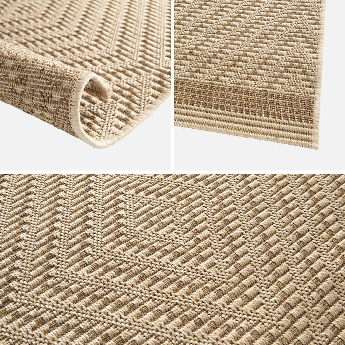Tappeto per interni/esterni effetto juta colore naturale