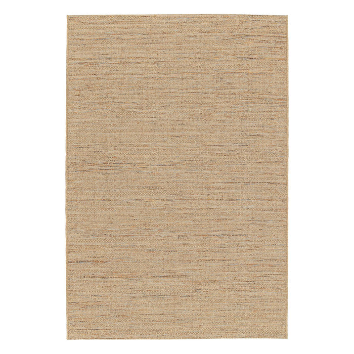 Moquette interna/esterna ad effetto juta chiaro con accenti colorati