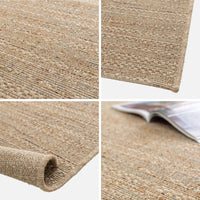 Moquette interna/esterna ad effetto juta chiaro con accenti colorati