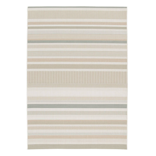 Tappeto interno/esterno vintage motivo lineare crema beige grigio