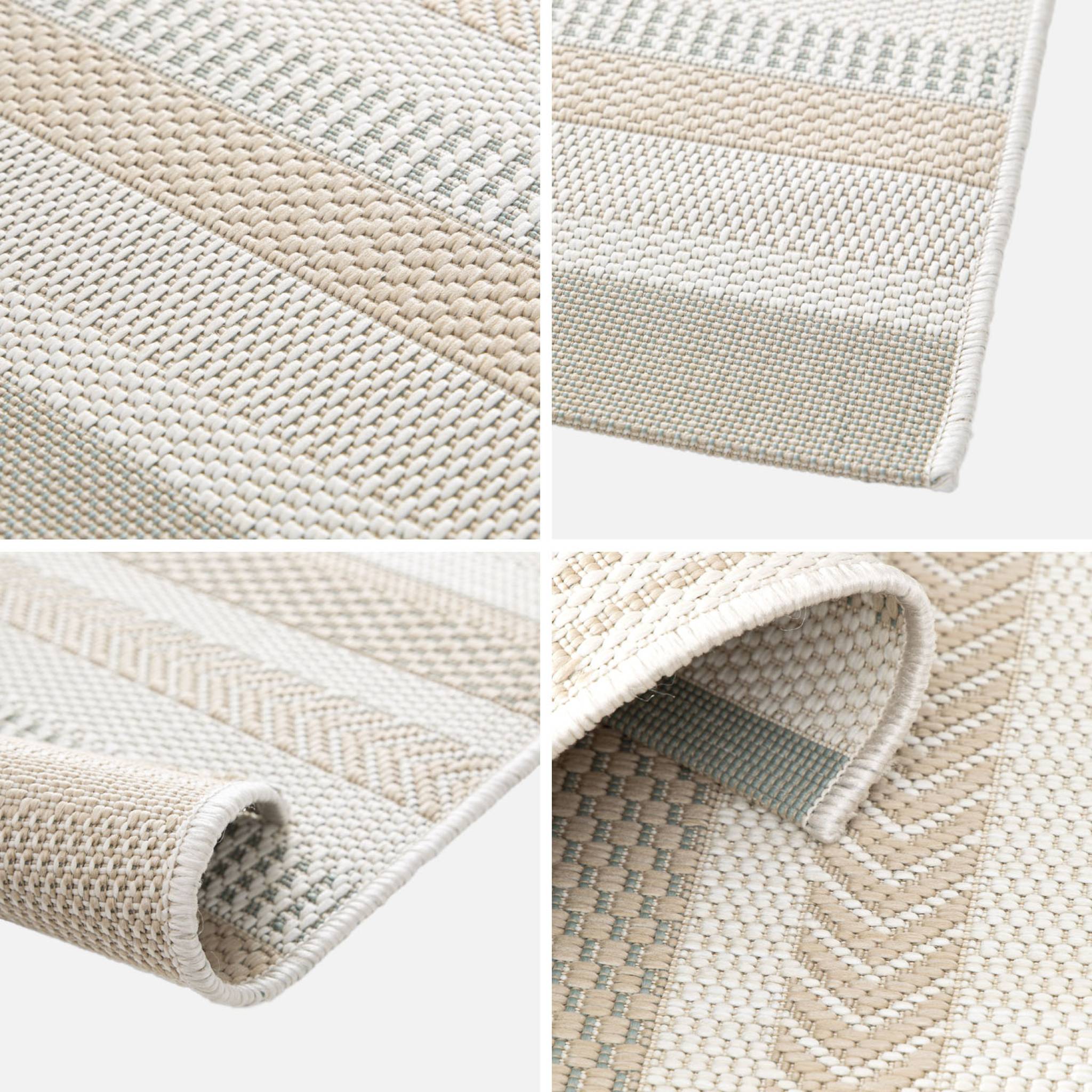 Tappeto interno/esterno vintage motivo lineare crema beige grigio