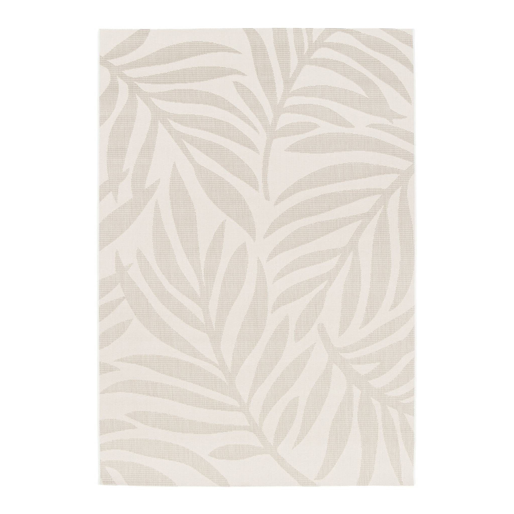 Tappeto interno/esterno motivo vegetale crema, beige