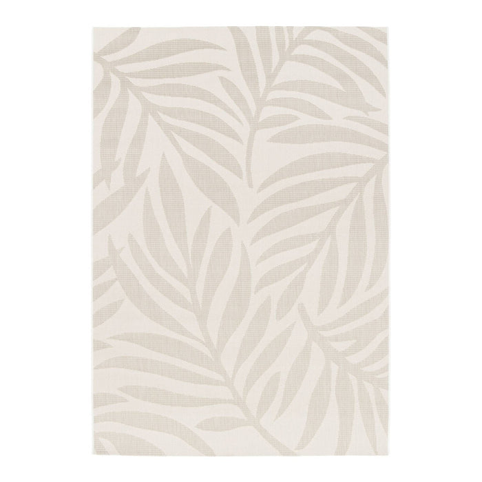 Tappeto interno/esterno motivo vegetale crema, beige