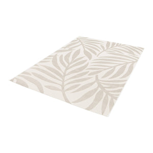 Tappeto interno/esterno motivo vegetale crema, beige