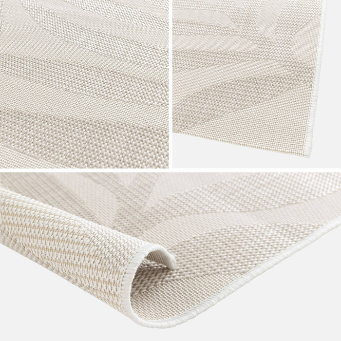 Tappeto interno/esterno motivo vegetale crema, beige