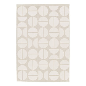 Tappeto interno/esterno motivi geometrici crema, beige