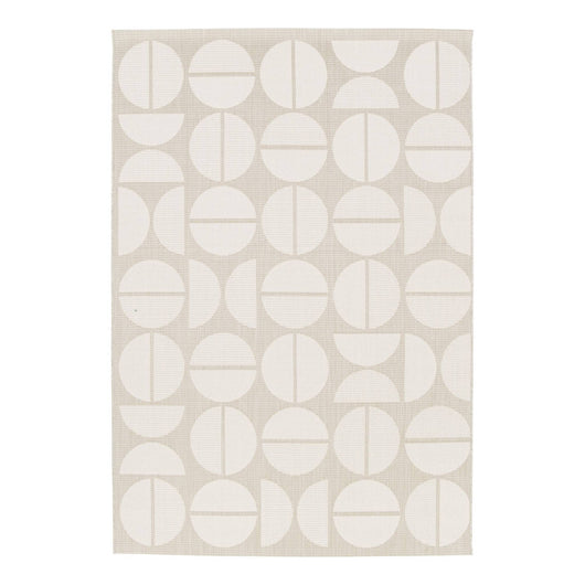 Tappeto interno/esterno motivi geometrici crema, beige