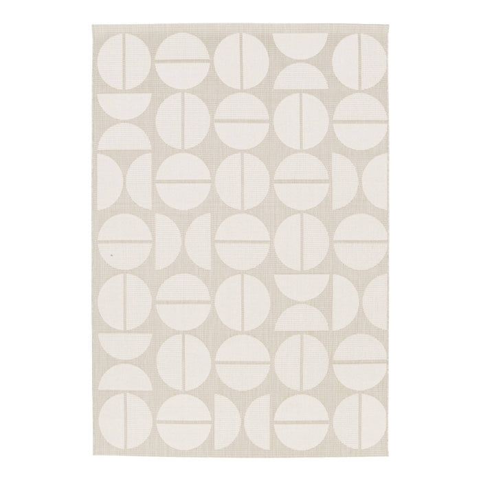 Tappeto interno/esterno motivi geometrici crema, beige