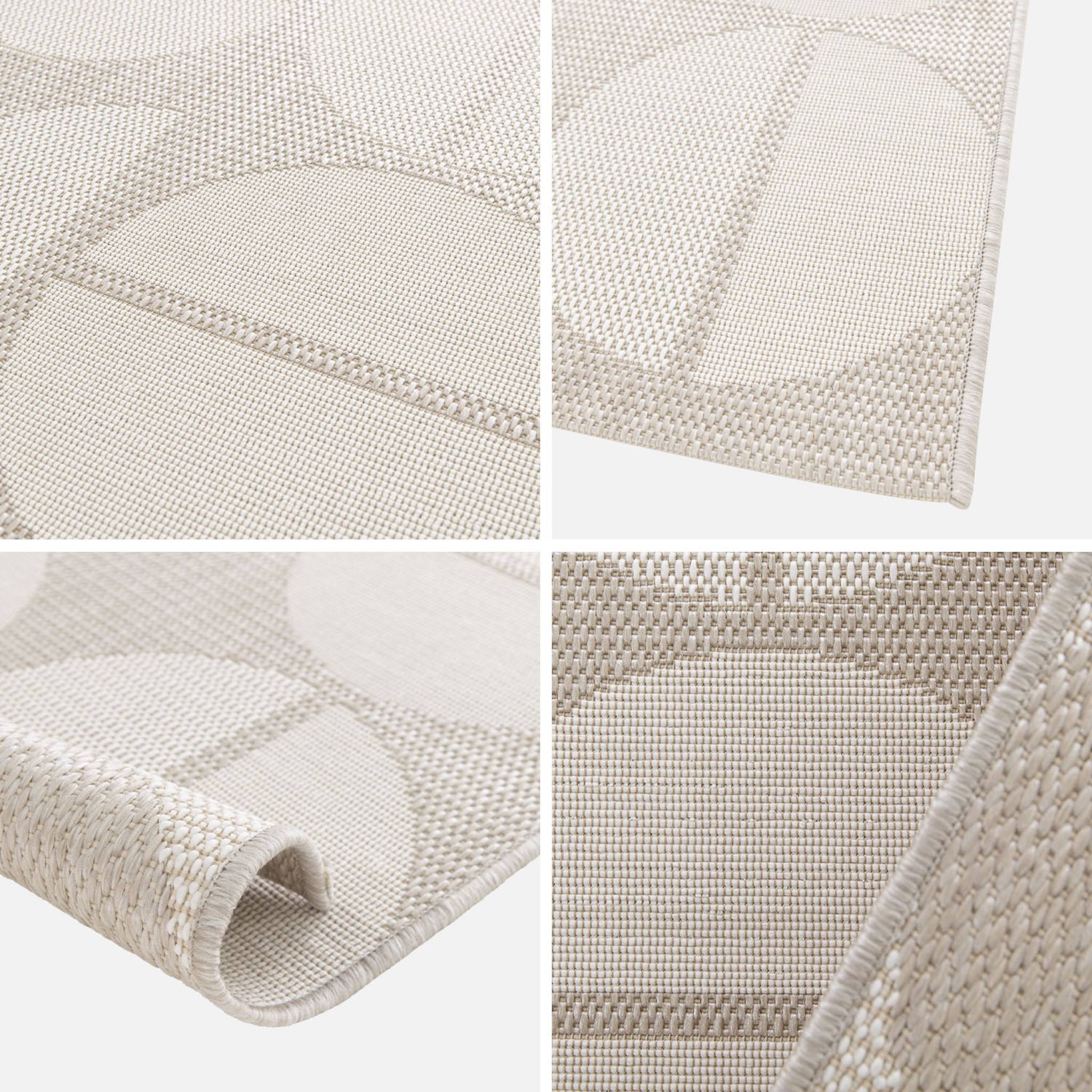 Tappeto interno/esterno motivi geometrici crema, beige