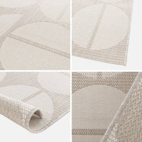 Tappeto interno/esterno motivi geometrici crema, beige