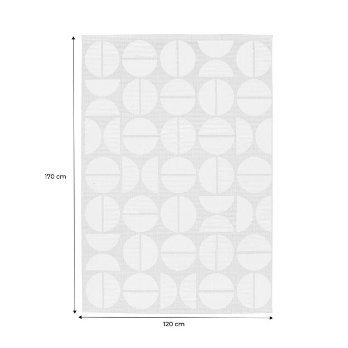 Tappeto interno/esterno motivi geometrici crema, beige