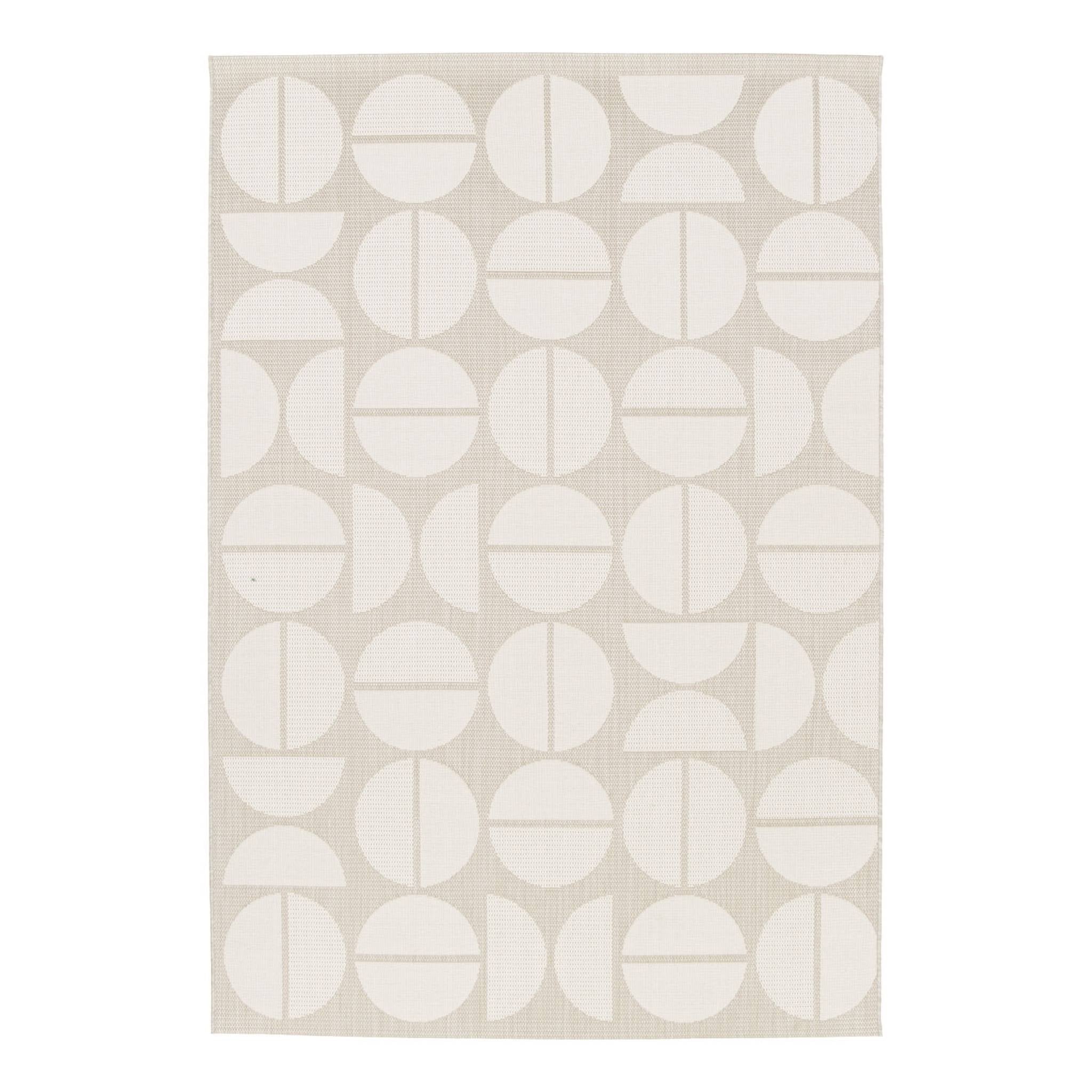 Tappeto interno/esterno motivi geometrici crema, beige