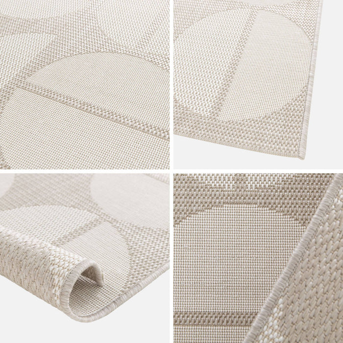 Tappeto interno/esterno motivi geometrici crema, beige