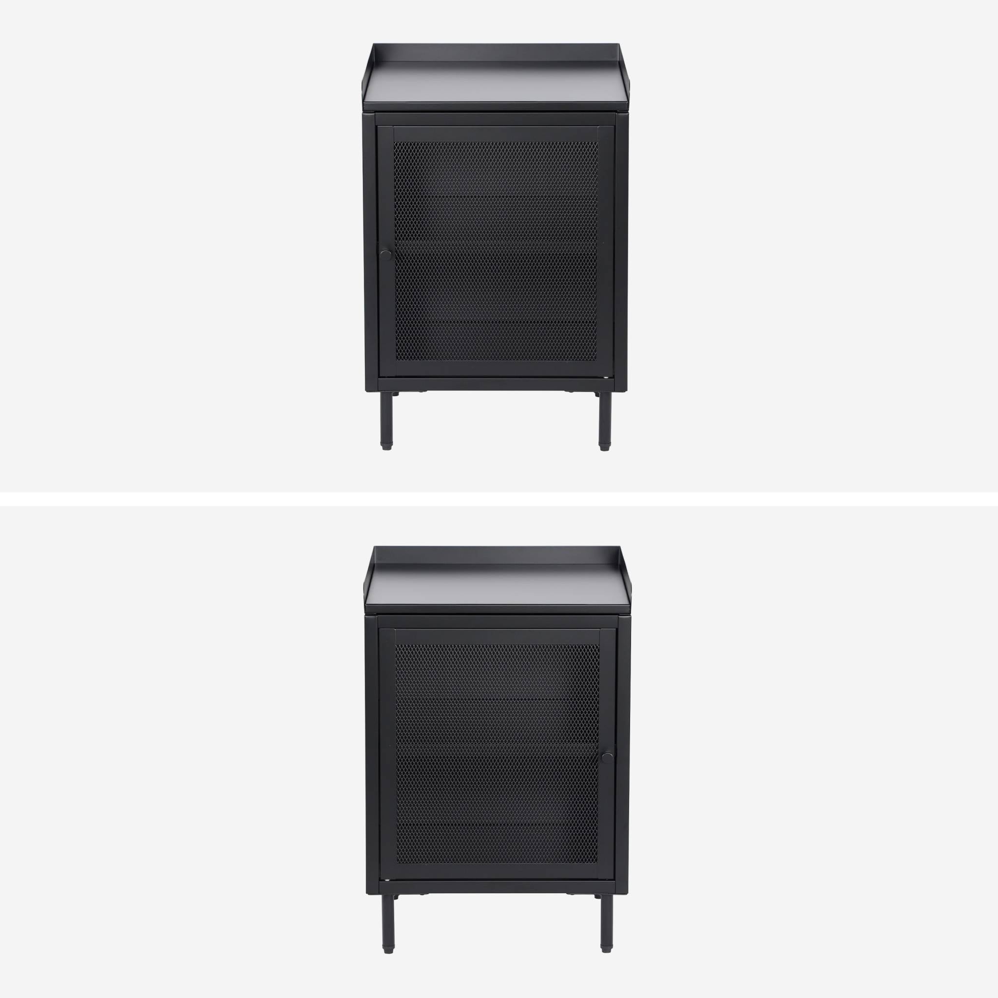 Set 2 comodini industriali in metallo 1 anta, nero