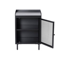 Set 2 comodini industriali in metallo 1 anta, nero