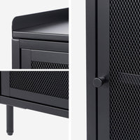 Set 2 comodini industriali in metallo 1 anta, nero