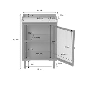Set 2 comodini industriali in metallo 1 anta, blu