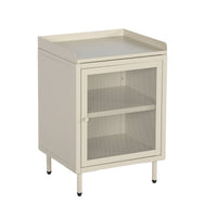 Comodino industriale in metallo 1 anta, crema