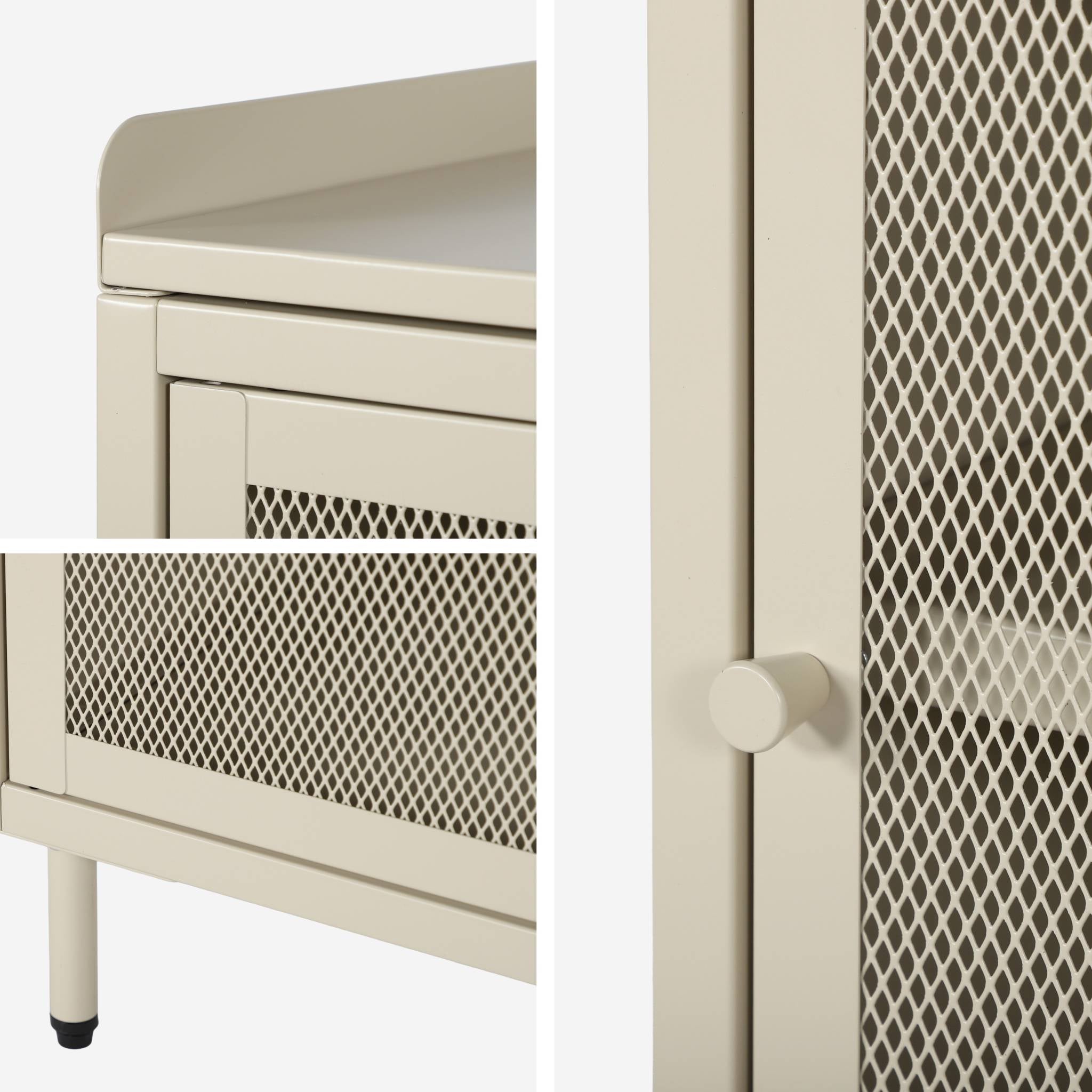 Comodino industriale in metallo 1 anta, crema