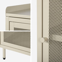 Comodino industriale in metallo 1 anta, crema