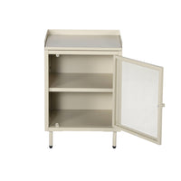 Set 2 comodini industriali in metallo 1 anta, crema