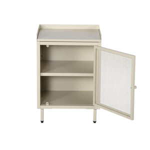 Set 2 comodini industriali in metallo 1 anta, crema