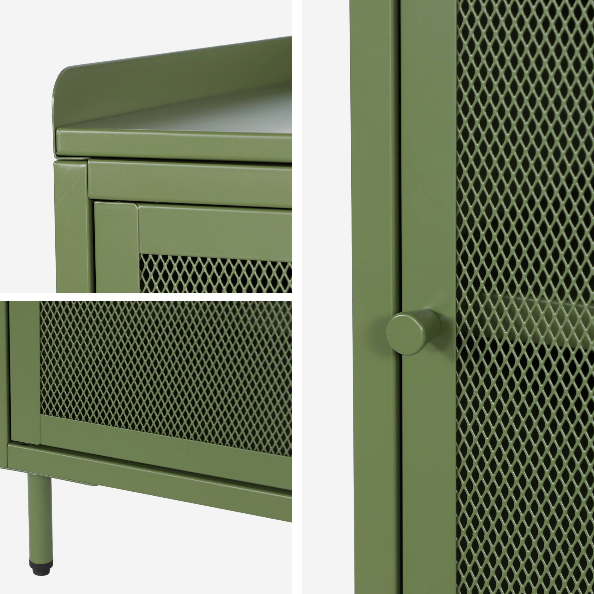 Comodino industriale in metallo 1 anta, verde