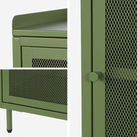 Comodino industriale in metallo 1 anta, verde