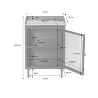 Set 2 comodini industriali in metallo 1 anta, verde