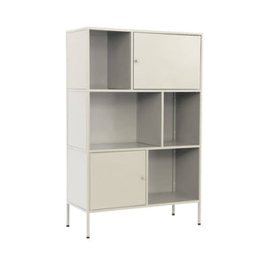 Credenza industriale in metallo con 6 scomparti, crema