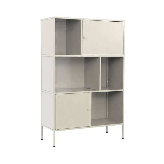 Credenza industriale in metallo con 6 scomparti, crema