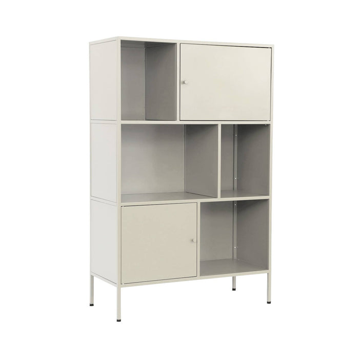 Credenza industriale in metallo con 6 scomparti, crema