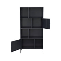 Credenza industriale in metallo con 8 scomparti, nero