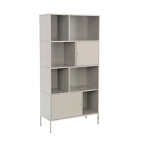 Credenza industriale in metallo con 8 scomparti, crema