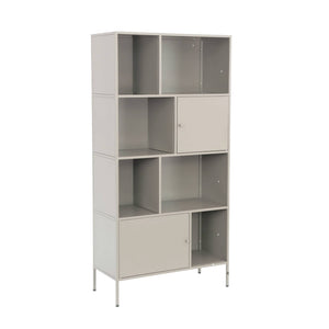 Credenza industriale in metallo con 8 scomparti, crema