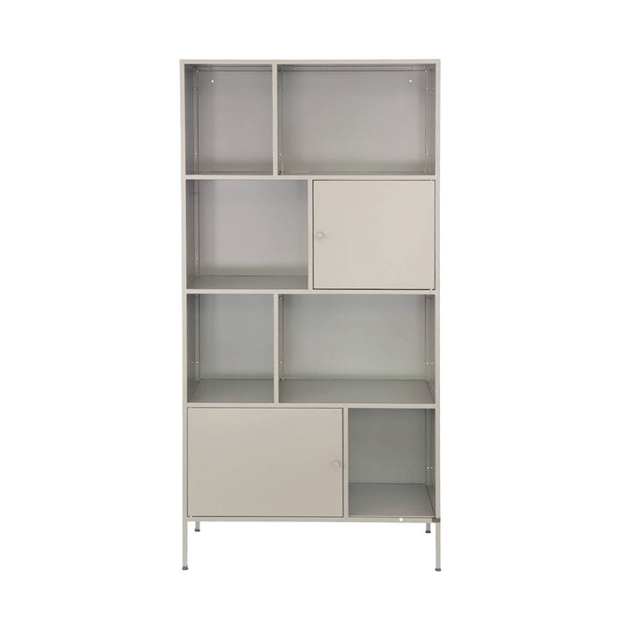 Credenza industriale in metallo con 8 scomparti, crema