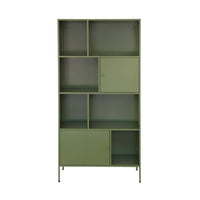 Credenza industriale in metallo con 8 scomparti, verde