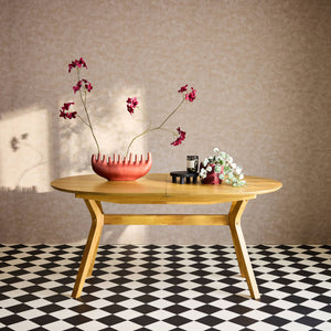 Tavolo da pranzo allungabile, 6-8 persone e impiallacciato in rovere,