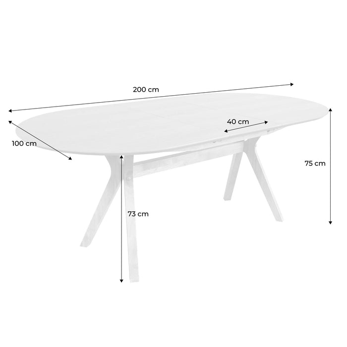 Tavolo da pranzo allungabile, 6-8 persone e impiallacciato in rovere,