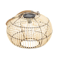 Lampada solare led in rattan, 31.5cm, marrone naturale
